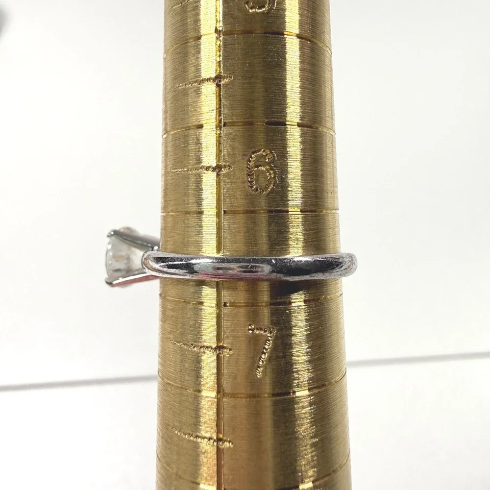 Lind Sterling Silver 925 Round Cut Cubic Zirconia Ring Sz 6.5 Womens Wedding VTG